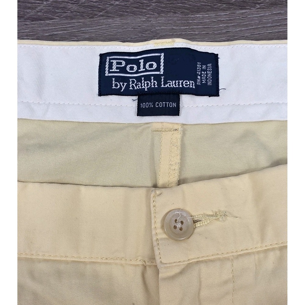 Polo Ralph Lauren Pants Men 40x32 Yellow Cotton Classic Preppy Party Lightweight - Picture 5 of 7